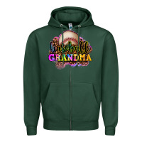 Sports Green baseball grandma Zipper Hoodie - OliviaCreatesArt