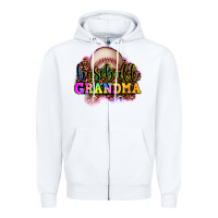 White baseball grandma Zipper Hoodie - OliviaCreatesArt