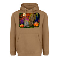 Toasted Coconut headstone and coffin background Heavyweight Hoodie - BundleAndBundleShop