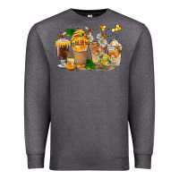 Charcoal Heather Honey Bee Coffee Cups Premium Sweatshirt - FaDigitalArtStudio