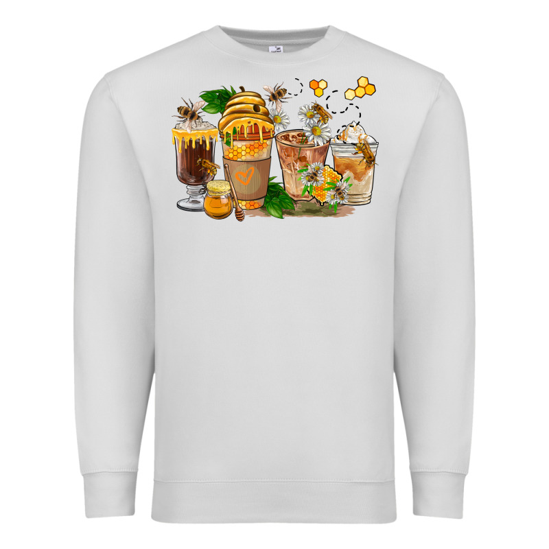 Honey Bee Coffee Cups Premium Sweatshirt by FaDigitalArtStudio | Teevron