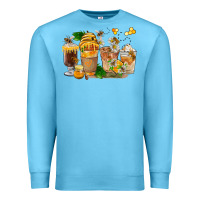 Ocean Blue Honey Bee Coffee Cups Premium Sweatshirt - FaDigitalArtStudio