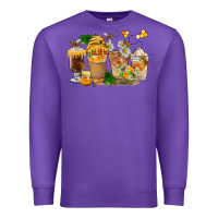 Purple Honey Bee Coffee Cups Premium Sweatshirt - FaDigitalArtStudio