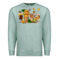 Seafoam Honey Bee Coffee Cups Premium Sweatshirt - FaDigitalArtStudio
