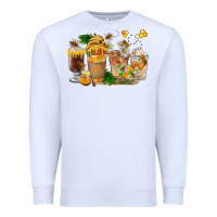 White Honey Bee Coffee Cups Premium Sweatshirt - FaDigitalArtStudio