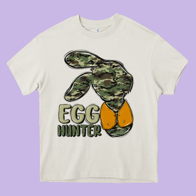 Egg Hunter Heavy Core Tee Designed By Maliassmallbusiness