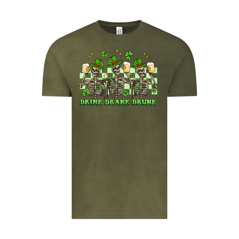 St. Patrick's Day Skeletons Drink Drank Drunk Vintage Tee by Artiststas | Teevron