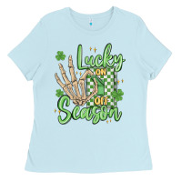 Baby Blue lucky season Ladies Tee - MaliasSmallBusiness