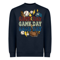 Navy Game Day lightning bolt Baseball Heavyweight Sweatshirt - HowdyJamesFarm