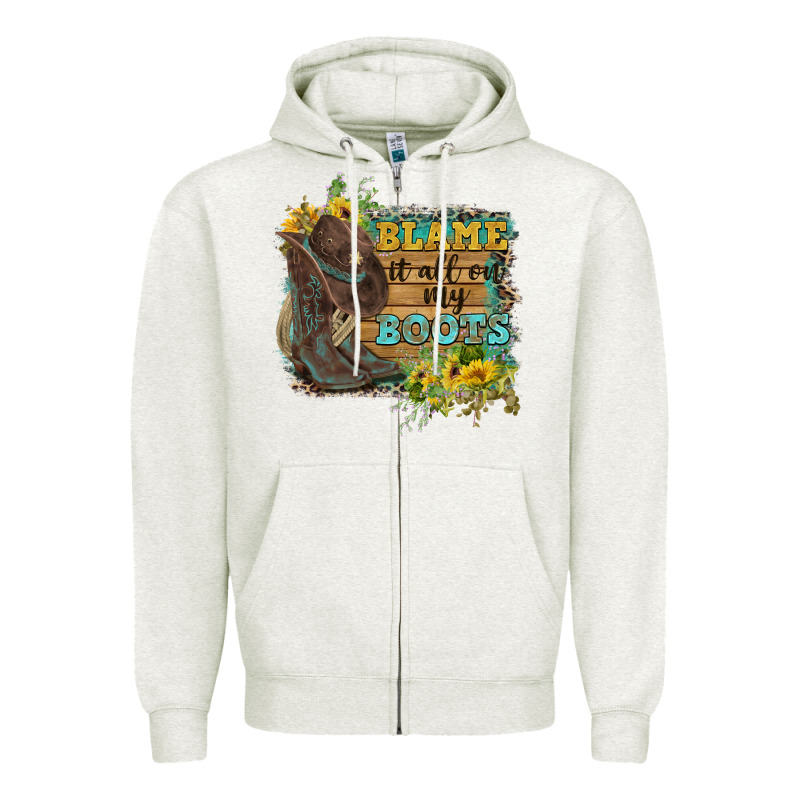 Blame It All On My Boots Zipper Hoodie by FaDigitalArtStudio | Teevron