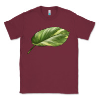 Burgundy Golden Pothos Leaf Classic Tee - LillyAllenDesigns