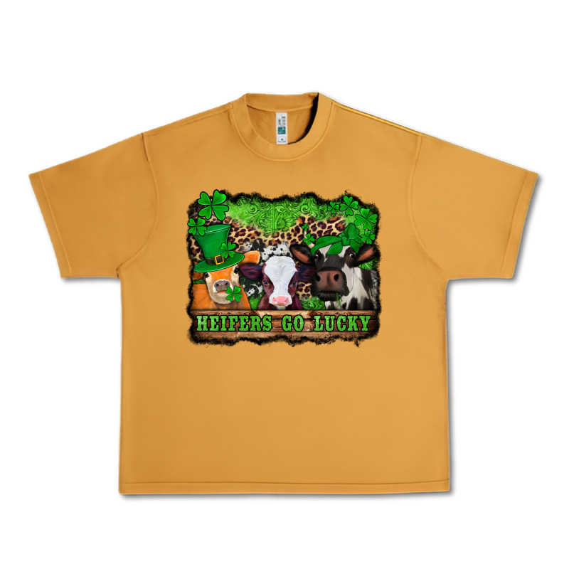 St Patricks Cows Heifers Go Lucky Urban Heavy Tee by Jasminsmagicworld | Teevron