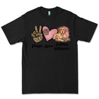 Black peace love golden retriever Premium Tee - JahusDesignShop