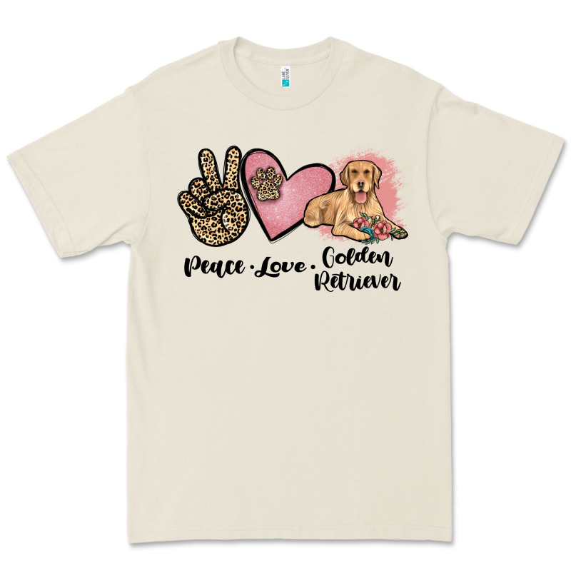 Peace Love Golden Retriever Premium Tee by JahusDesignShop | Teevron