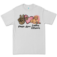 Dove Grey peace love golden retriever Premium Tee - JahusDesignShop