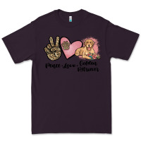 Plum peace love golden retriever Premium Tee - JahusDesignShop