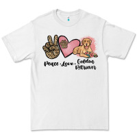 White peace love golden retriever Premium Tee - JahusDesignShop