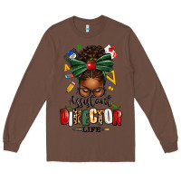 Chestnut assistant director life afro messy bun Long Sleeve Tee - texasbilliewilder
