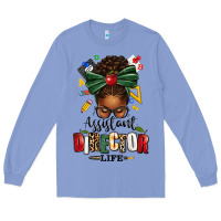 Colony Blue assistant director life afro messy bun Long Sleeve Tee - texasbilliewilder