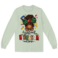 Matcha assistant director life afro messy bun Long Sleeve Tee - texasbilliewilder