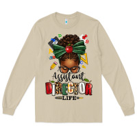 Mushroom assistant director life afro messy bun Long Sleeve Tee - texasbilliewilder