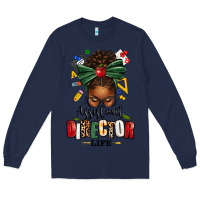 Navy assistant director life afro messy bun Long Sleeve Tee - texasbilliewilder
