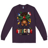 Plum assistant director life afro messy bun Long Sleeve Tee - texasbilliewilder