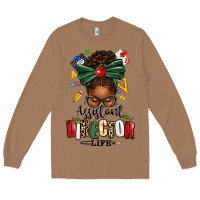 Toasted Coconut assistant director life afro messy bun Long Sleeve Tee - texasbilliewilder
