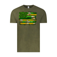 Vintage Olive st patrick's day american flag Vintage Tee - Artiststas