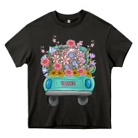 Asphalt truck with flowers Heavy Core Tee - MaliasSmallBusiness