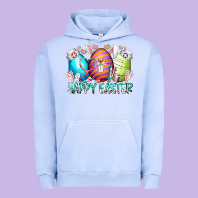 Happy Easter Day Eggs Nurse Urban Hoodie Designed By Racoondesign