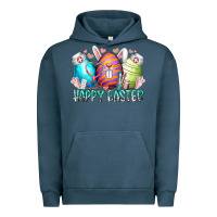 Pigment Midnight Navy happy easter day eggs nurse Urban Hoodie - RacoonDesign