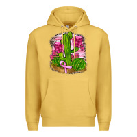 Antique Gold breast cancer cactus Premium Hoodie - FaDigitalArtStudio