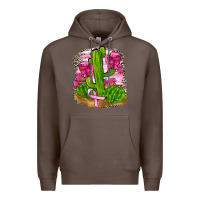 Coffee breast cancer cactus Premium Hoodie - FaDigitalArtStudio