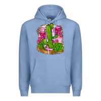 Colony Blue breast cancer cactus Premium Hoodie - FaDigitalArtStudio