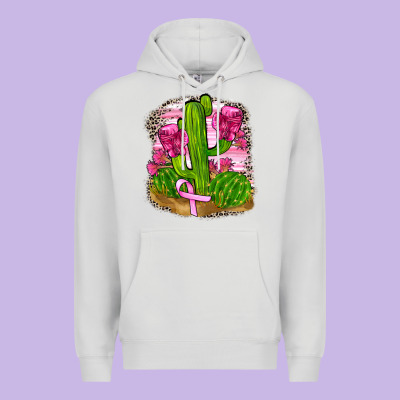 Breast Cancer Cactus Premium Hoodie Designed By Fadigitalartstudio