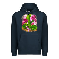 Navy breast cancer cactus Premium Hoodie - FaDigitalArtStudio