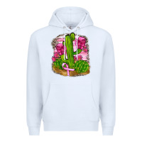 White breast cancer cactus Premium Hoodie - FaDigitalArtStudio
