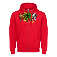 Red St. Patrick's Day Dental Zipper Hoodie - OliviaCreatesArt