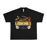 Black louisiana state Urban Heavy Tee - BarkalooDesign