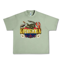 Oil Green louisiana state Urban Heavy Tee - BarkalooDesign