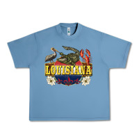 Pebble Blue louisiana state Urban Heavy Tee - BarkalooDesign