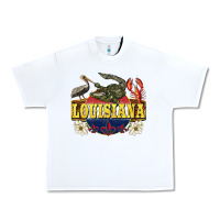 White louisiana state Urban Heavy Tee - BarkalooDesign