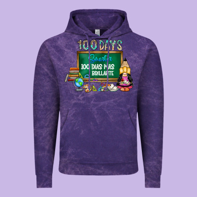 100 Days Smarter 100 Dias Mas Brillante Vintage Hoodie Designed By Sublimationcraftshop