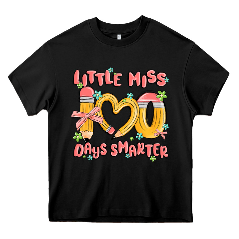 Little Miss 100 Days Smarter Heavy Core Tee by MaliasSmallBusiness | Teevron