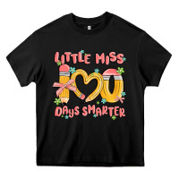 Black little miss 100 days smarter Heavy Core Tee - MaliasSmallBusiness