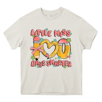 Cream little miss 100 days smarter Heavy Core Tee - MaliasSmallBusiness