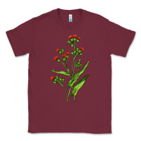 Burgundy Tassel Flower Illustrations Classic Tee - LillyAllenDesigns