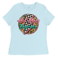 Baby Blue hot mess express Ladies Tee - MaliasSmallBusiness
