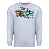 Heather Grey She Is Strong Proverbs 31 25 Premium Sweatshirt - FaDigitalArtStudio